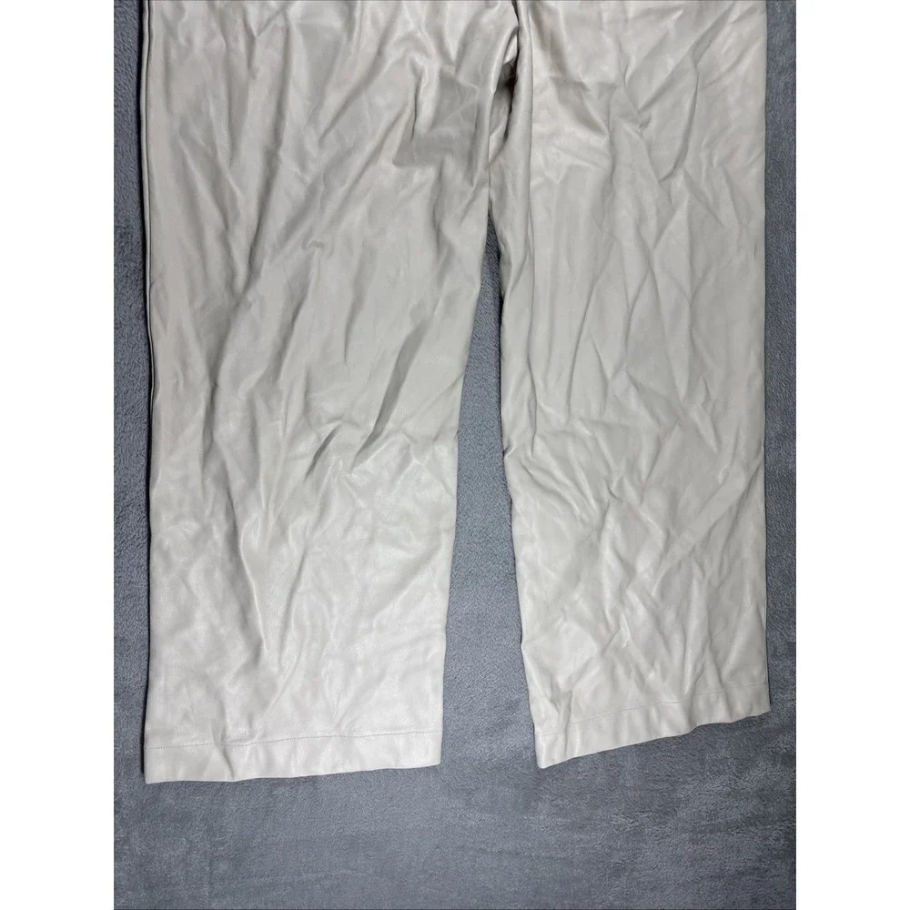 Steve‎ Madden Gilda Pant Imitation Leather Ivory Size XL NWT